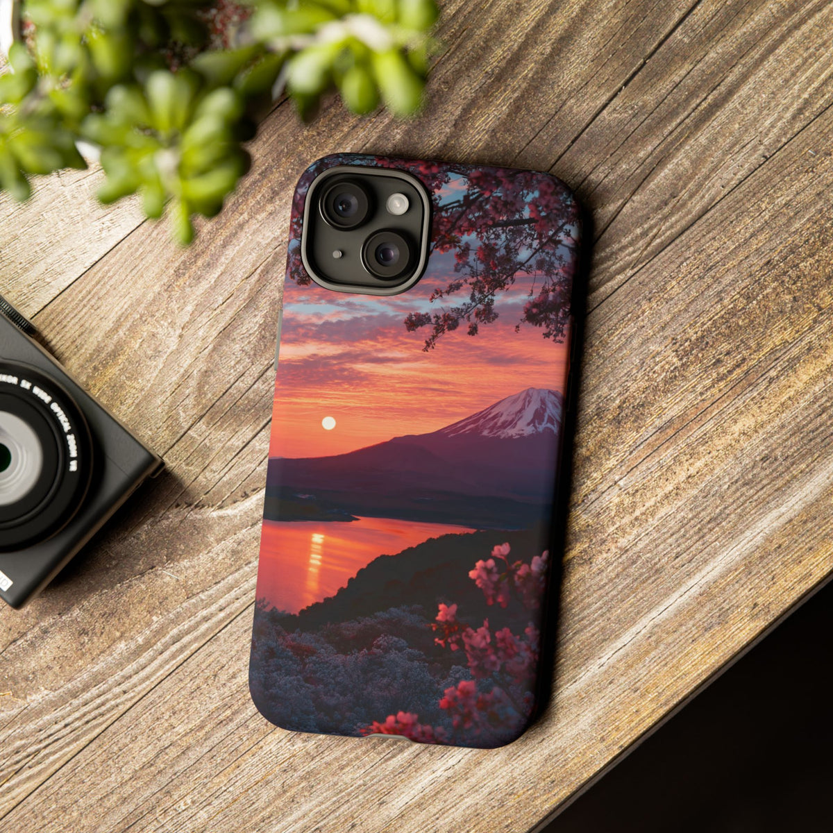 Fuji Moonlit Sakura iPhone Tough Phone Case