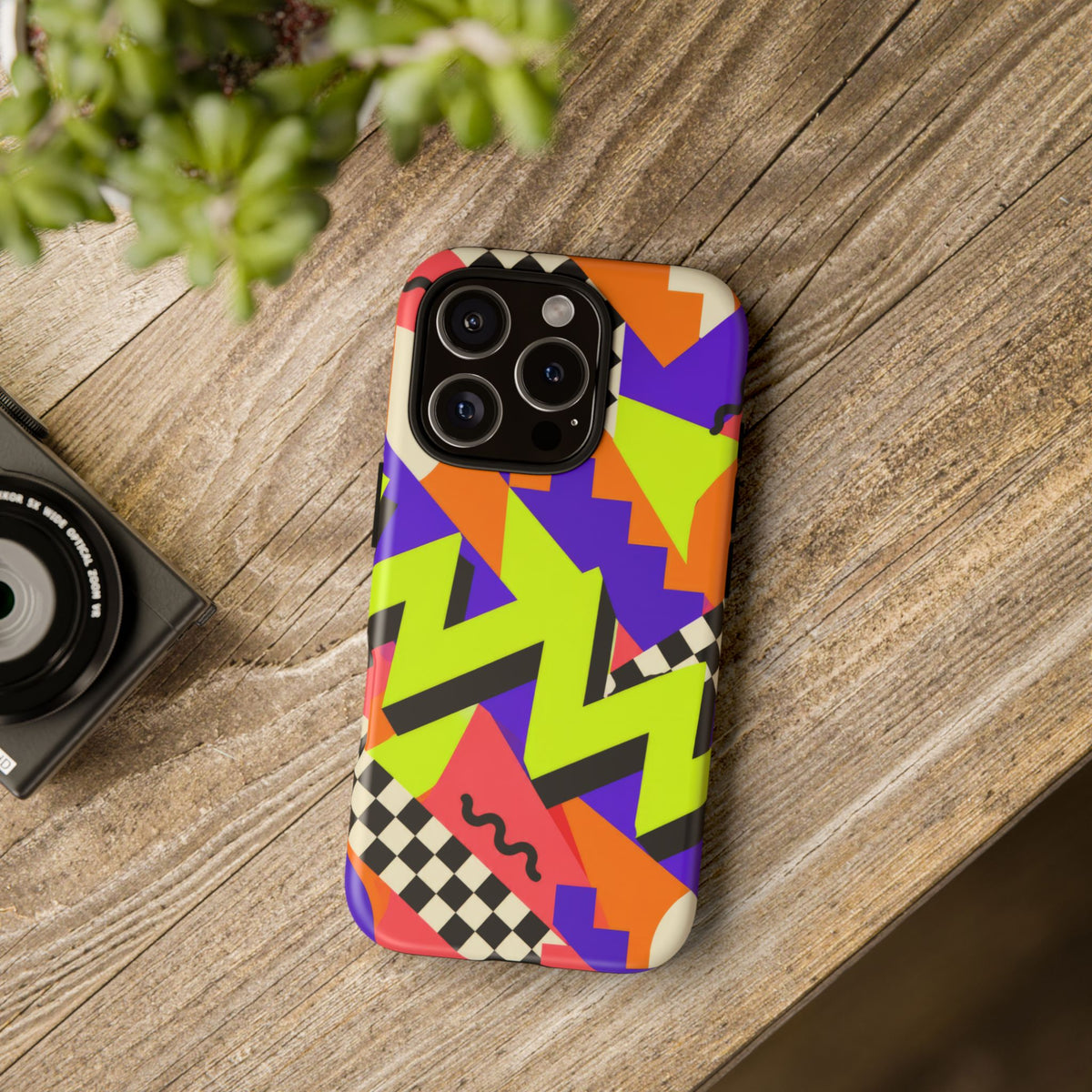 Acid Arcade iPhone Tough Case | Bright Retro Geometry
