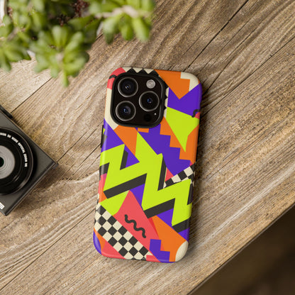 Acid Arcade iPhone Tough Case | Bright Retro Geometry