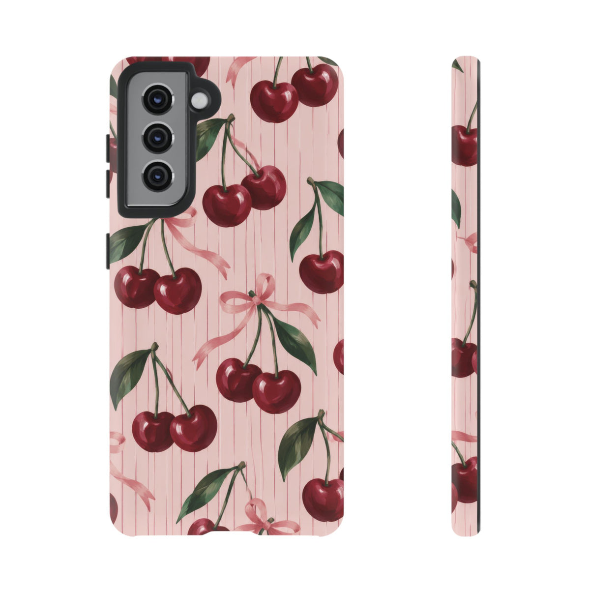 Cherry Ribbon Samsung Galaxy Tough Case | cherry print
