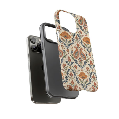 Terracotta Arabesque iPhone Tough Case | Terracotta Floral Paisley
