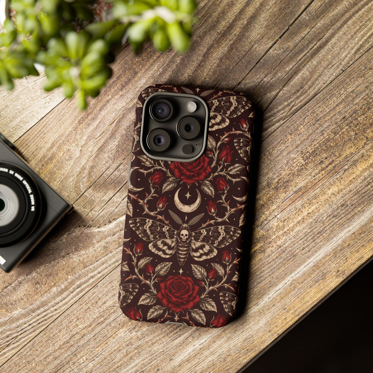 Velvet Moth Masquerade iPhone Tough Case | gothic moth