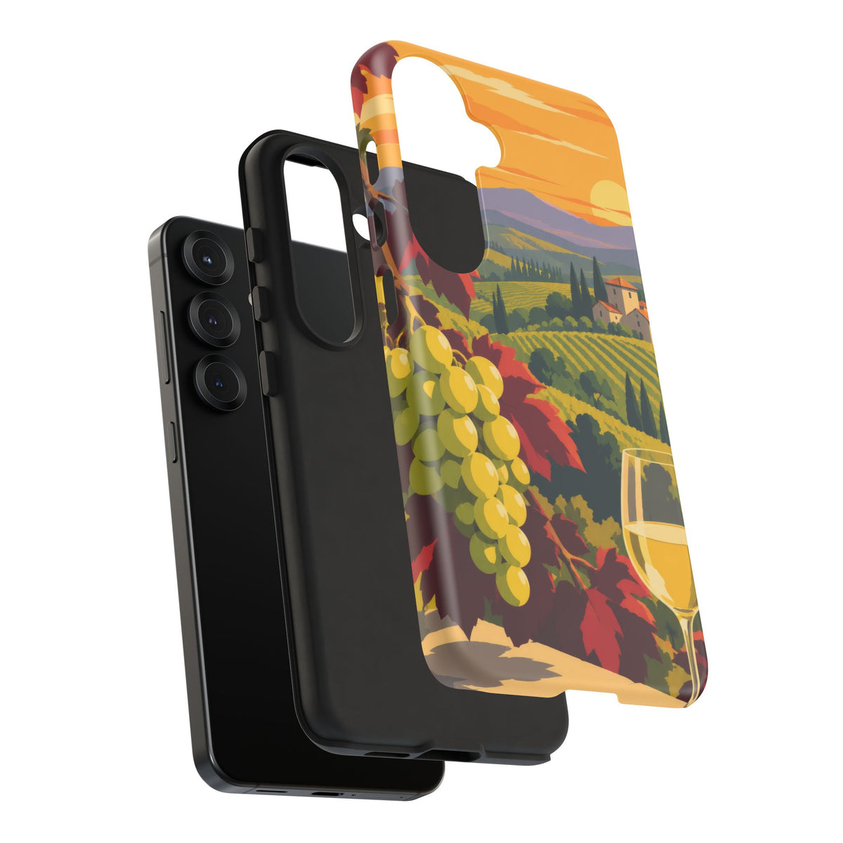 Wine & Grapes — Golden Vintage Samsung Galaxy Tough Case | wine grapes