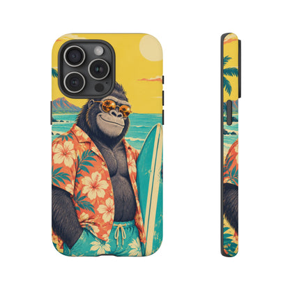 Banana Break iPhone Tough Case | Retro Surf Gorilla Art