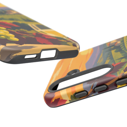 Wine & Grapes — Golden Vintage Samsung Galaxy Tough Case | wine grapes