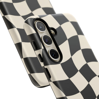 Liquid Check Samsung Galaxy Tough Case | Wavy Checkerboard