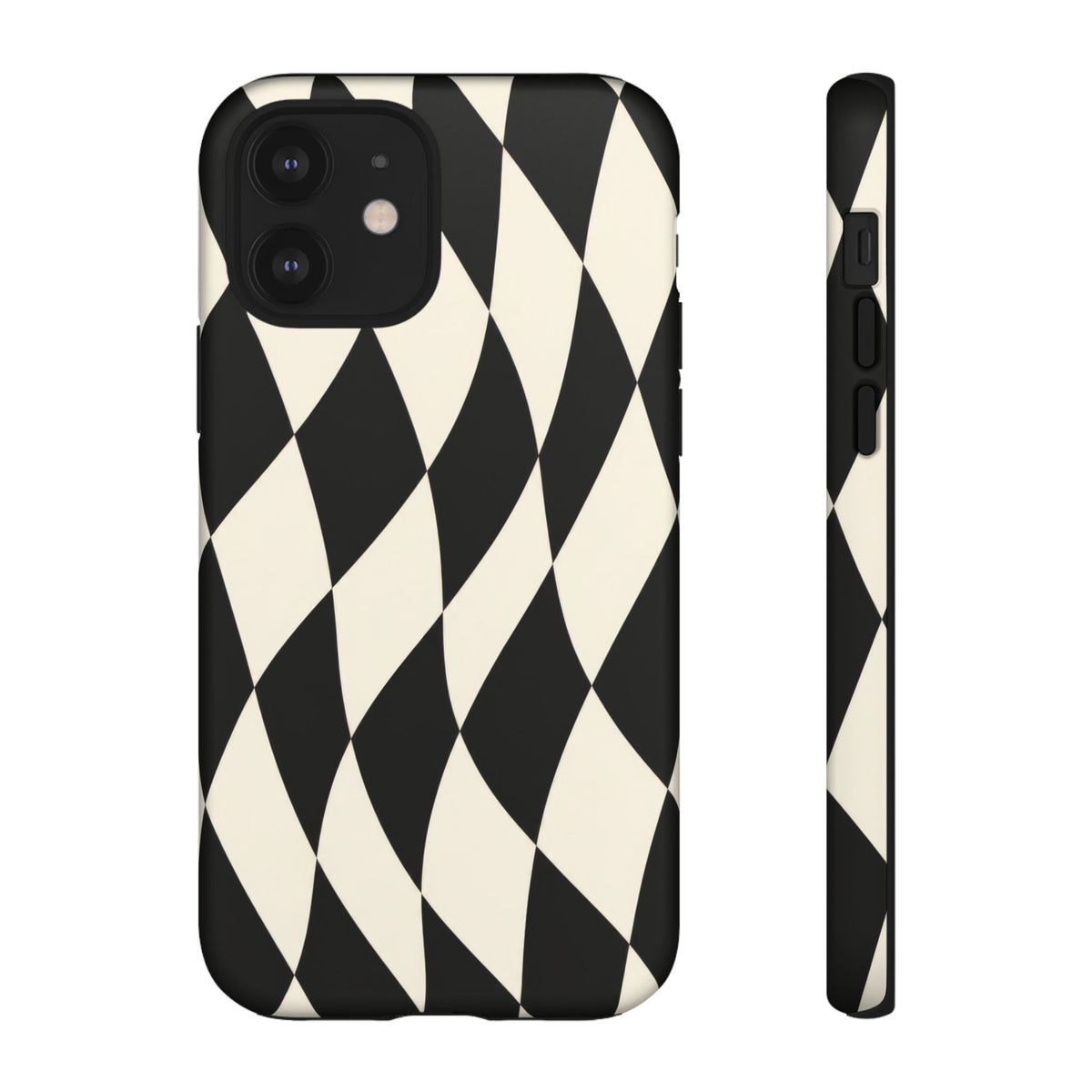 Harlequin Sway iPhone Tough Case | Black & White Harlequin