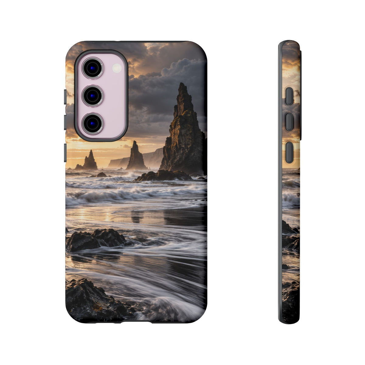 Black Sand and Silver Samsung Galaxy Tough Case | black sand beach