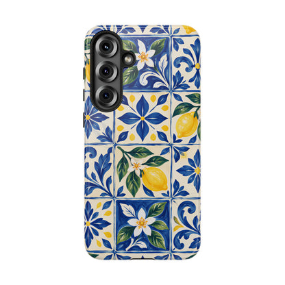 Blue Lemon Tile Samsung Galaxy Tough Case | Azulejo Orchard