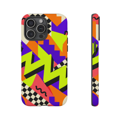 Acid Arcade iPhone Tough Case | Bright Retro Geometry