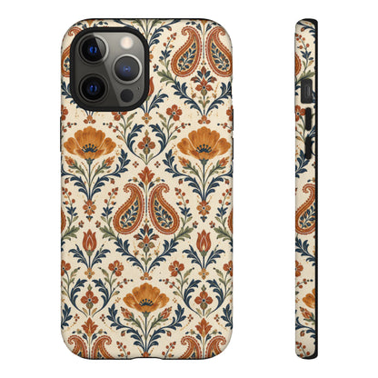 Terracotta Arabesque iPhone Tough Case | Terracotta Floral Paisley