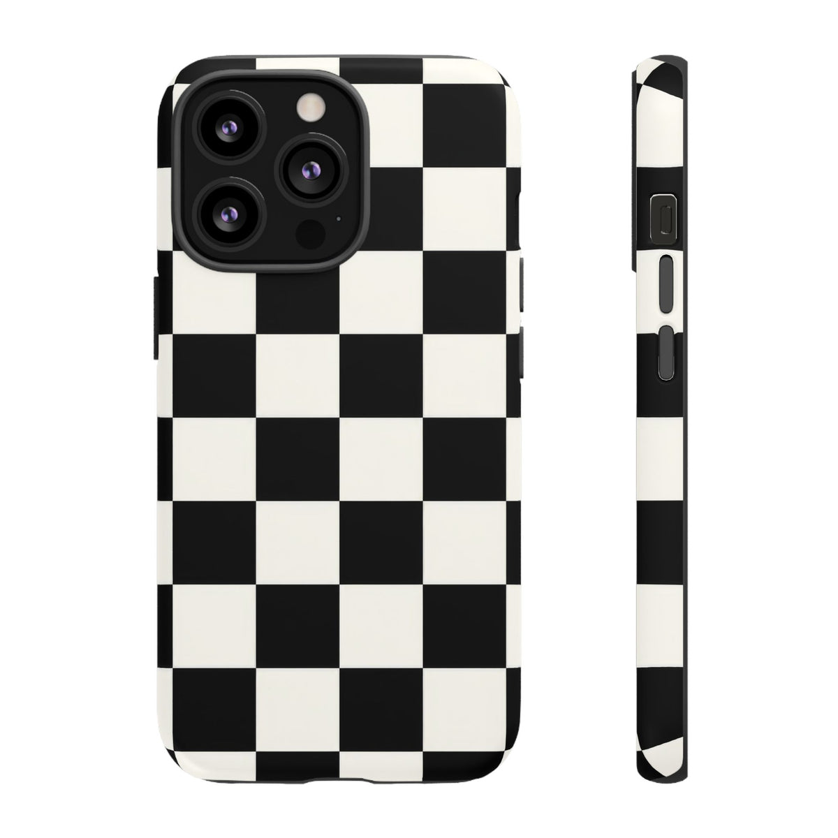Classic Check iPhone Tough Case | Black & White Checkerboard