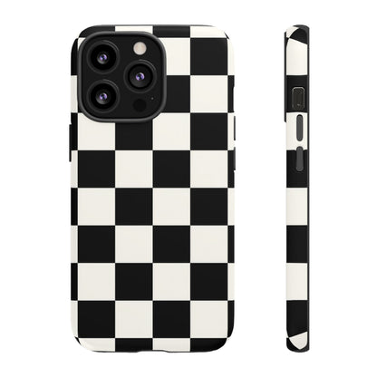 Classic Check iPhone Tough Case | Black & White Checkerboard