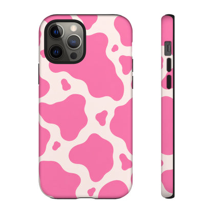 Strawberry Milk iPhone Tough Case | Pink Cow Print
