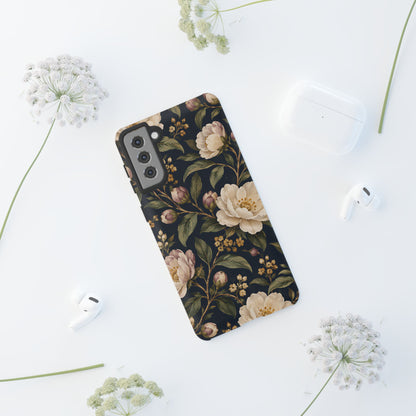 Dark Floral Samsung Galaxy Tough Case | Midnight Camellia