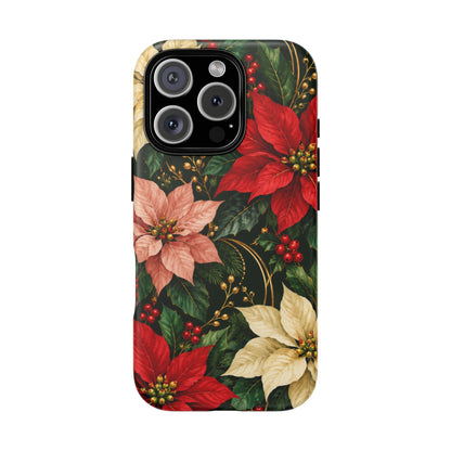 Noel in Bloom iPhone Tough Case | poinsettia
