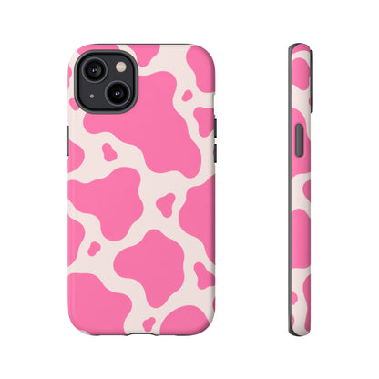 Strawberry Milk iPhone Tough Case | Pink Cow Print
