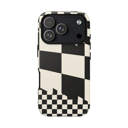 Check Shift iPhone Tough Case | Black & White Checkerboard