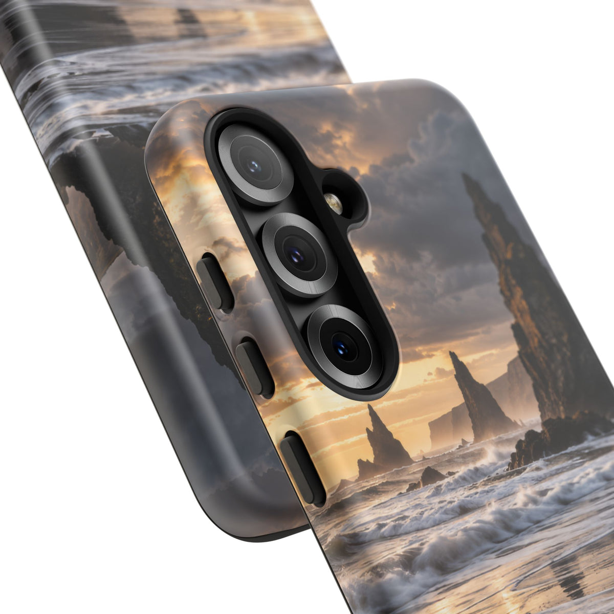 Black Sand and Silver Samsung Galaxy Tough Case | black sand beach