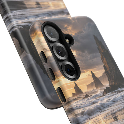 Black Sand and Silver Samsung Galaxy Tough Case | black sand beach