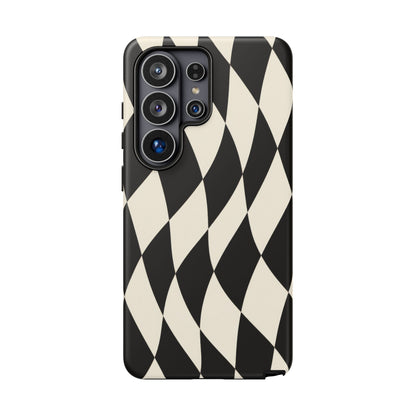 Harlequin Sway Samsung Galaxy Tough Case | Black & White Harlequin