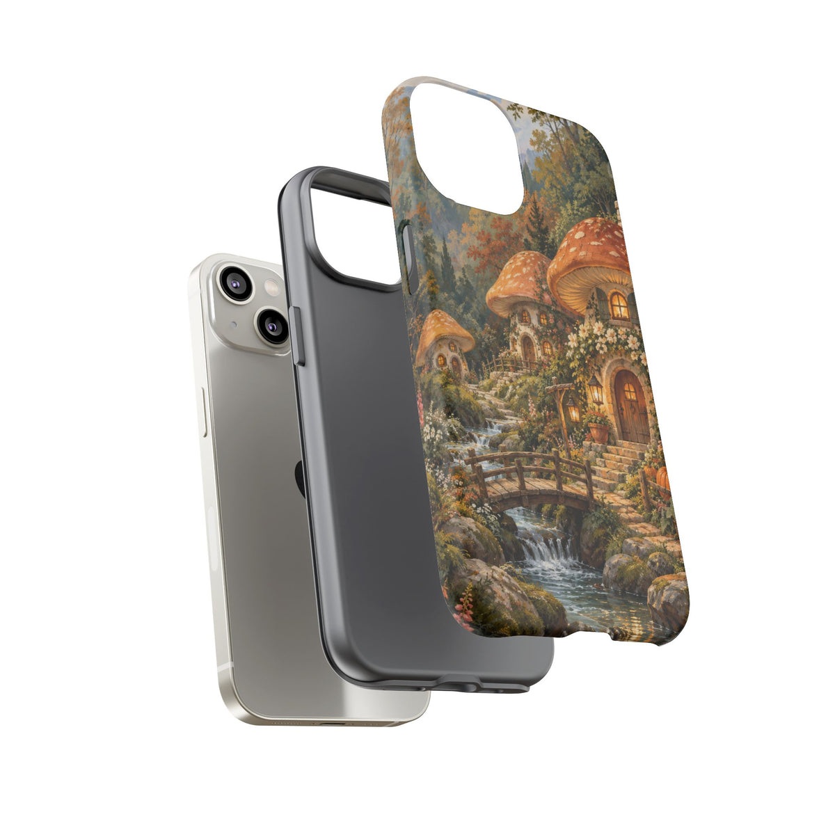 Honeycap Village iPhone Tough Case | Mushroom Village