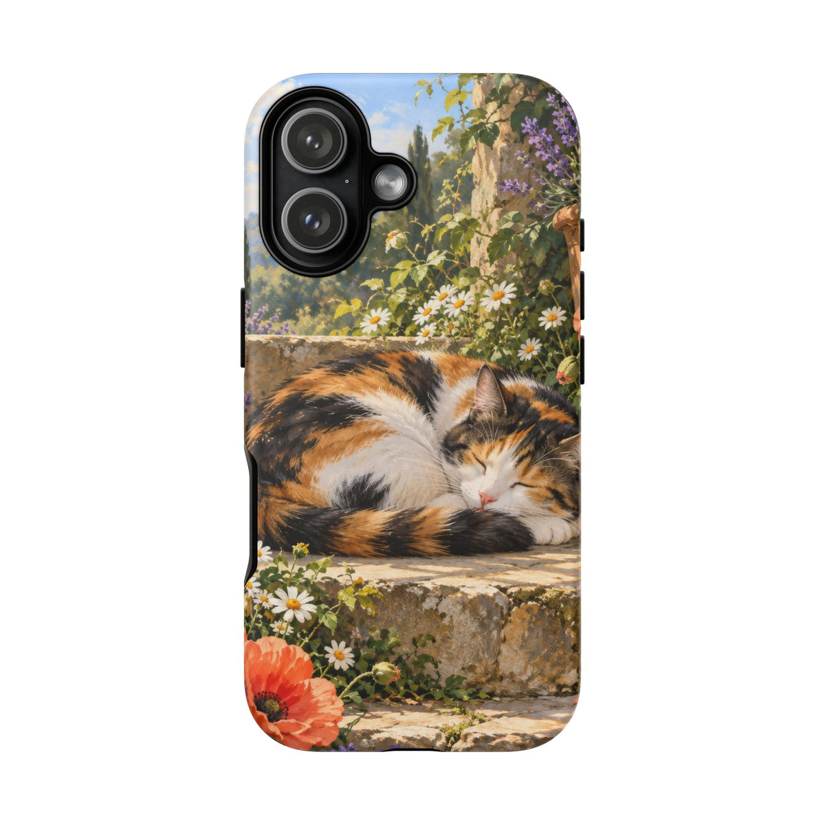 Garden Nap iPhone Tough Case | calico cat