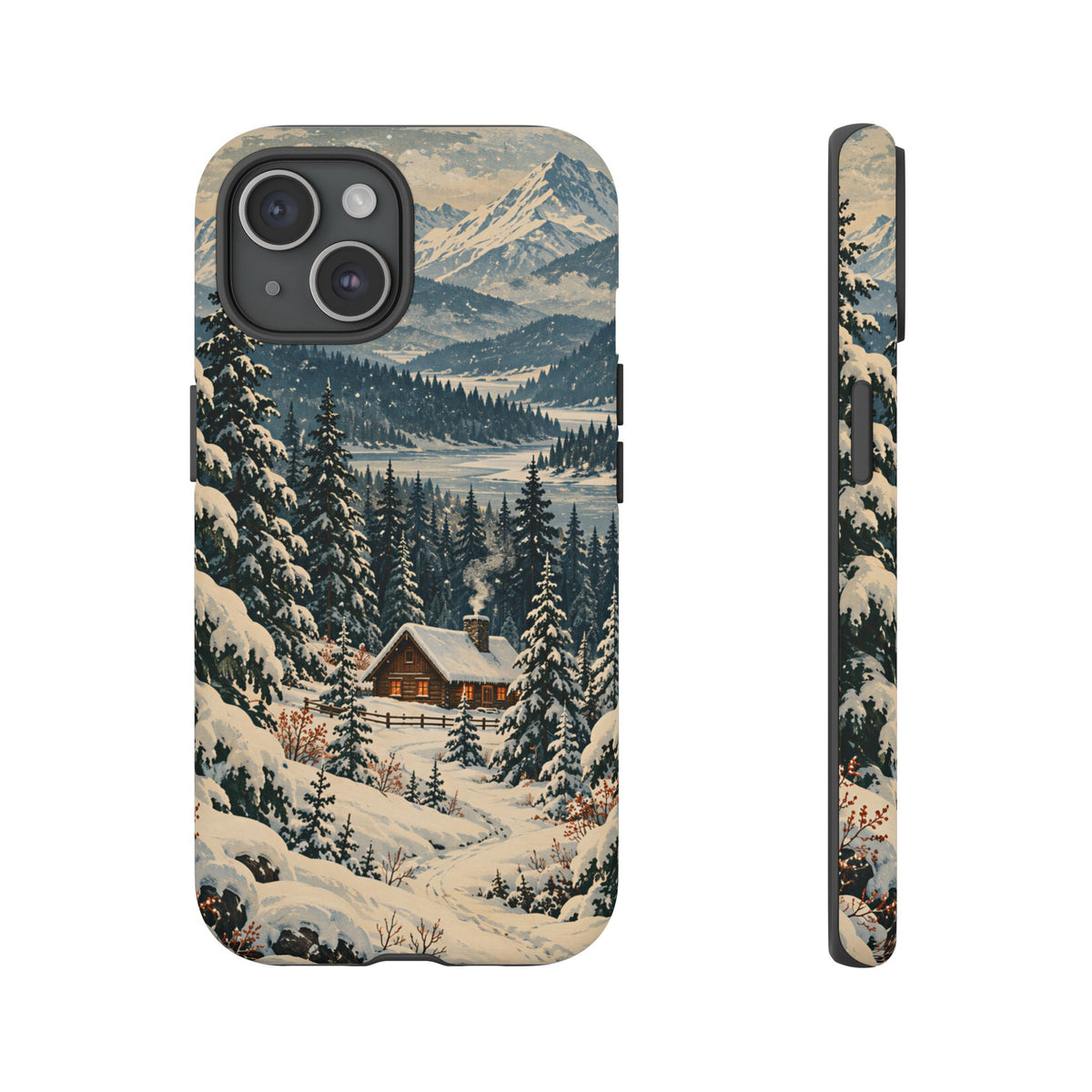 Vintage Winter Cabin Tough Phone Case
