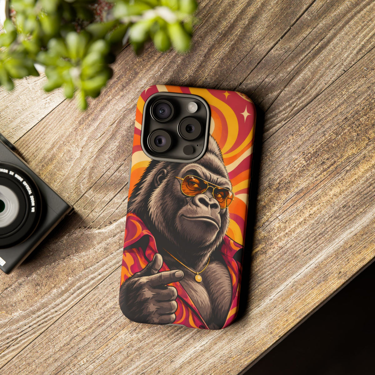 Velvet Groove iPhone Tough Case | Retro Disco Gorilla Art