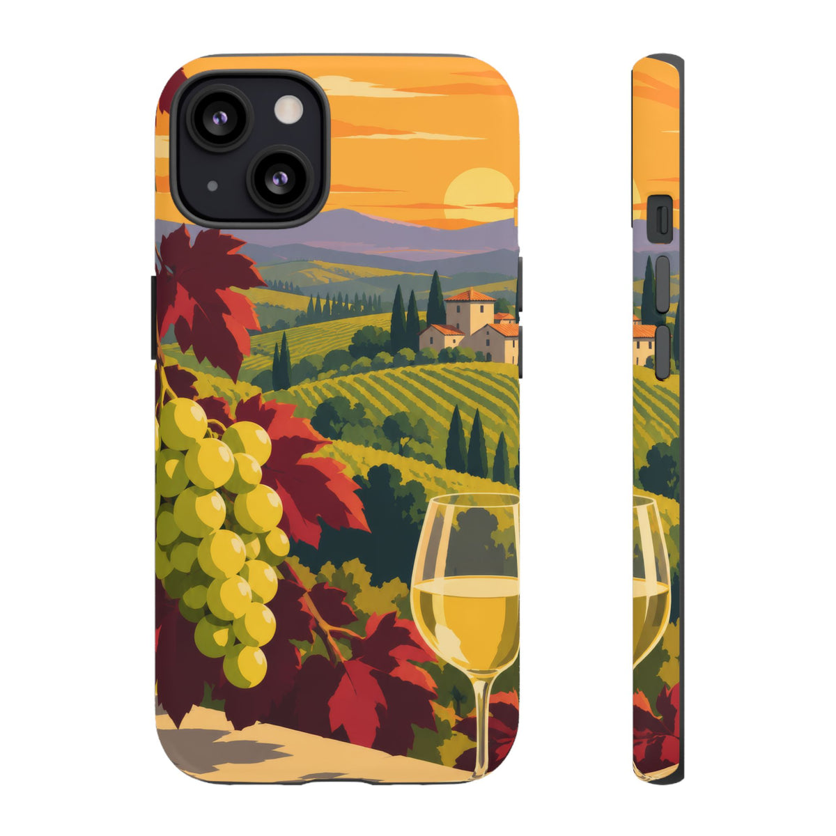 Wine & Grapes — Golden Vintage iPhone Tough Case | wine grapes