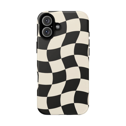 Liquid Check iPhone Tough Case | Wavy Checkerboard