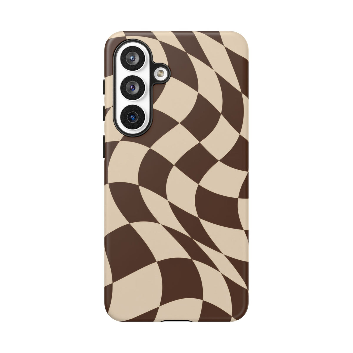 Espresso Wave Samsung Galaxy Tough Case | brown checkerboard