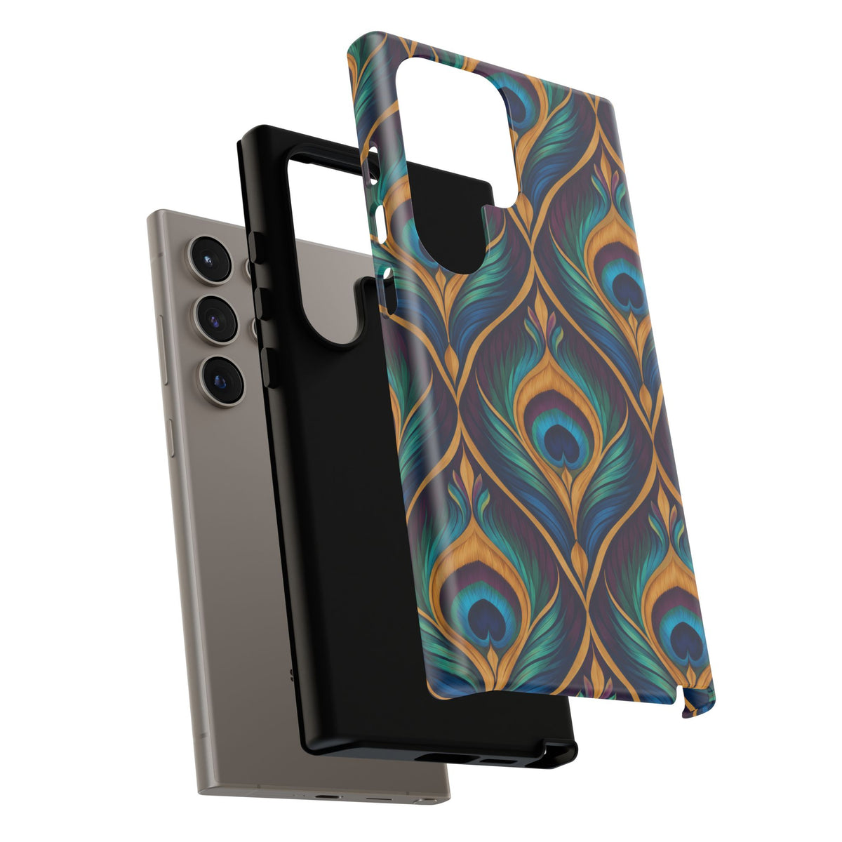 Peacock Nocturne Samsung Galaxy Tough Case | art deco