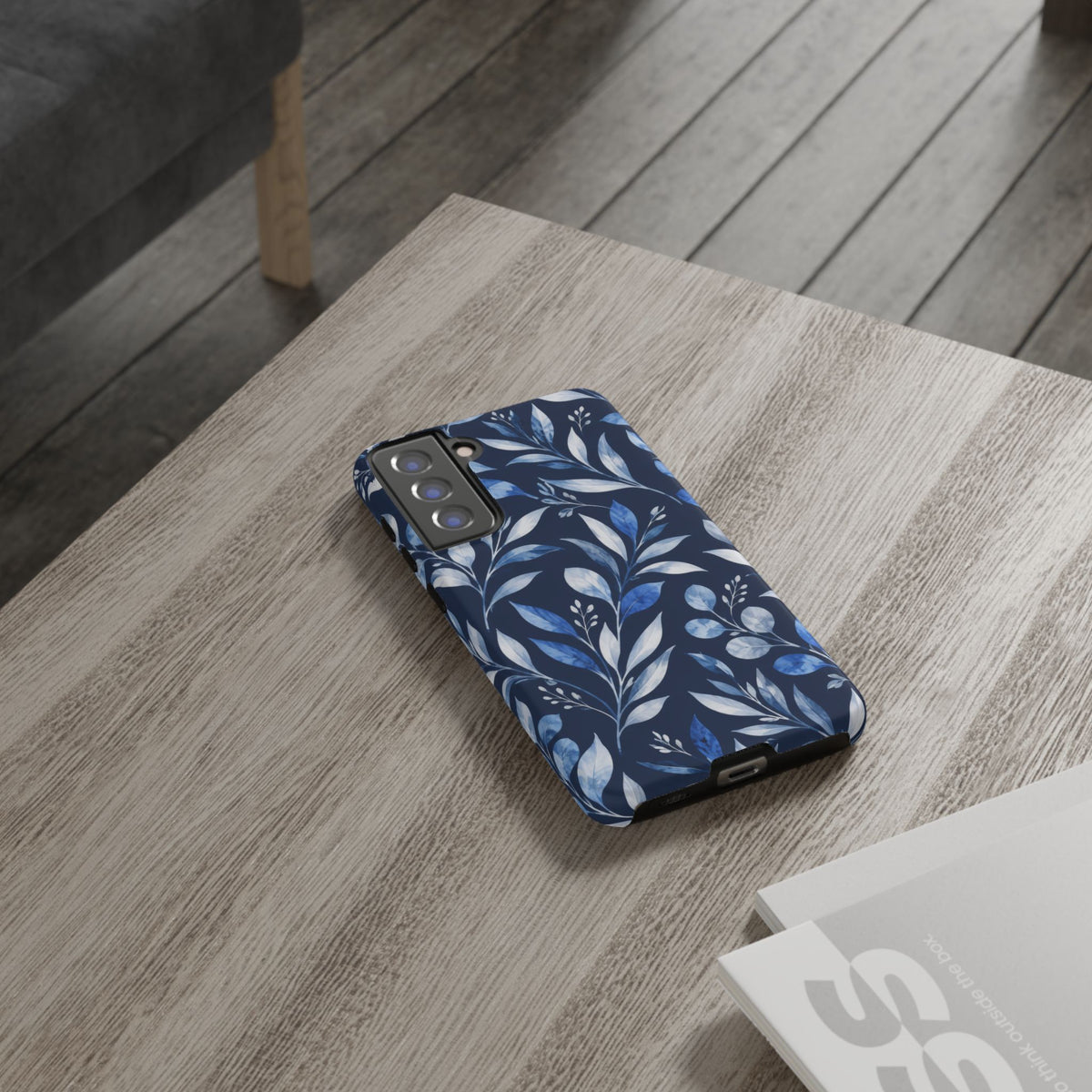 Blue Hour Botanical Samsung Galaxy Tough Case | Blue Botanical Leaf Pattern