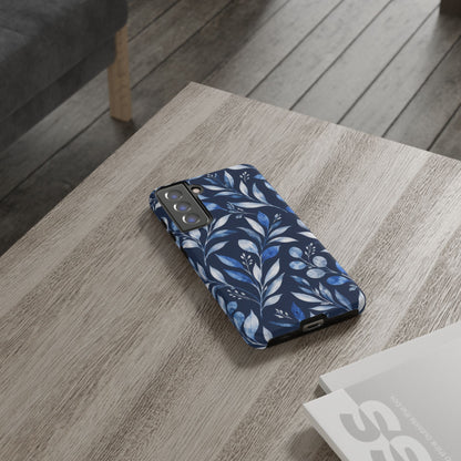 Blue Hour Botanical Samsung Galaxy Tough Case | Blue Botanical Leaf Pattern