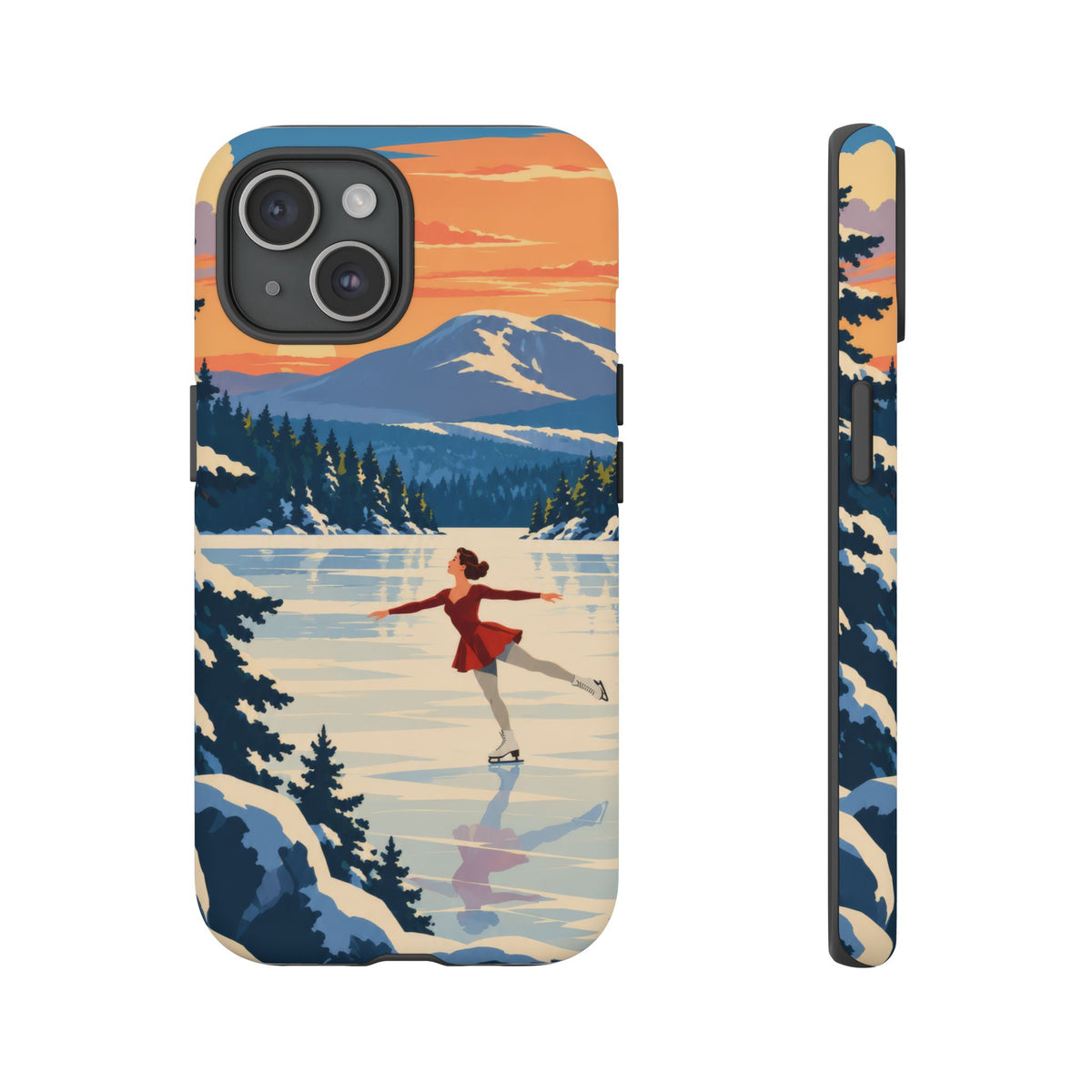 Lake Placid Skater — Winter Glide iPhone Tough Case