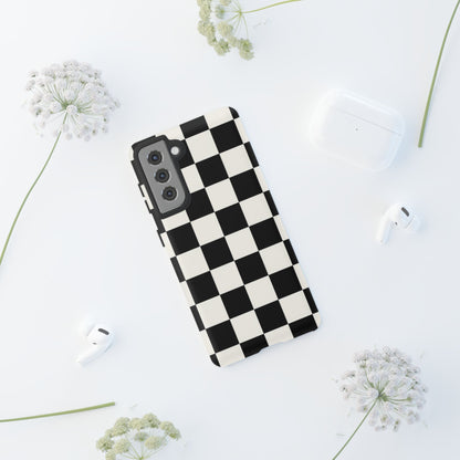 Classic Check Samsung Galaxy Tough Case | Black & White Checkerboard