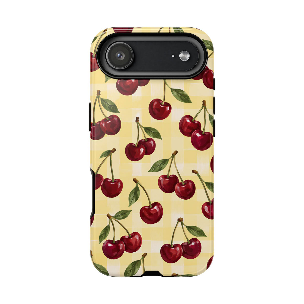 Cherry Gingham iPhone Tough Case | Cherry Picnic