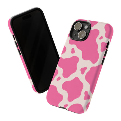 Strawberry Milk iPhone Tough Case | Pink Cow Print