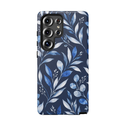 Blue Hour Botanical Samsung Galaxy Tough Case | Blue Botanical Leaf Pattern