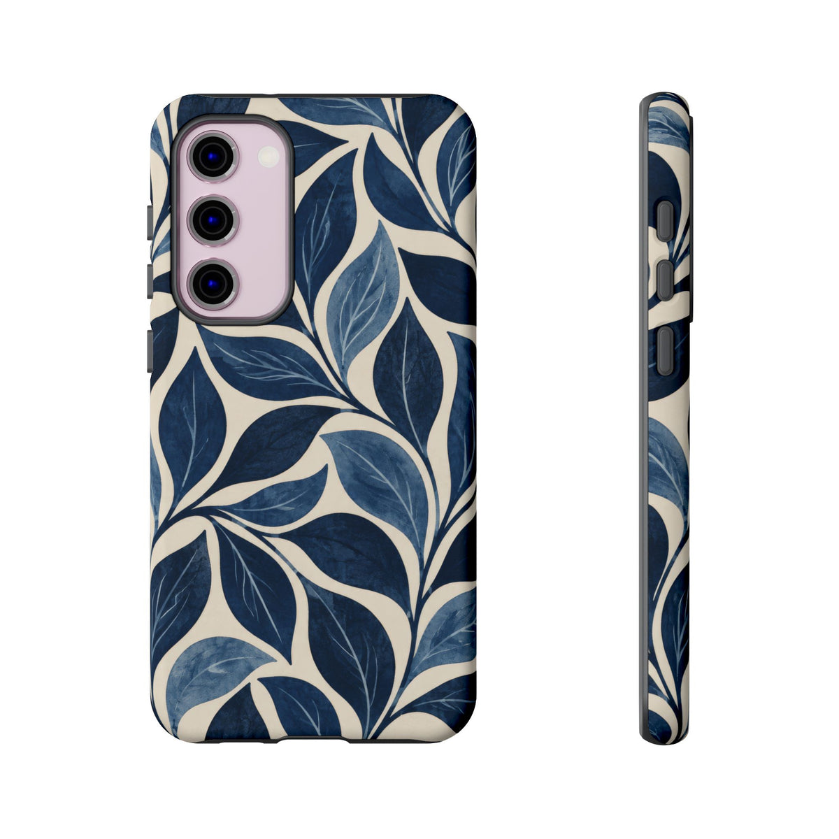 Indigo Folia Samsung Galaxy Tough Case | Indigo & Ivory Leaf Pattern