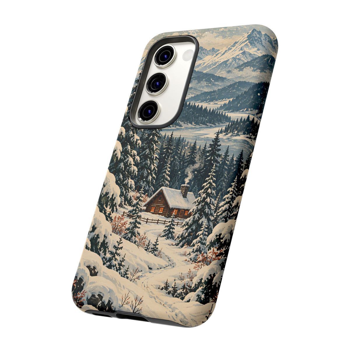 Vintage Winter Cabin Tough Phone Case