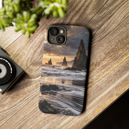 Black Sand and Silver iPhone Tough Case | black sand beach