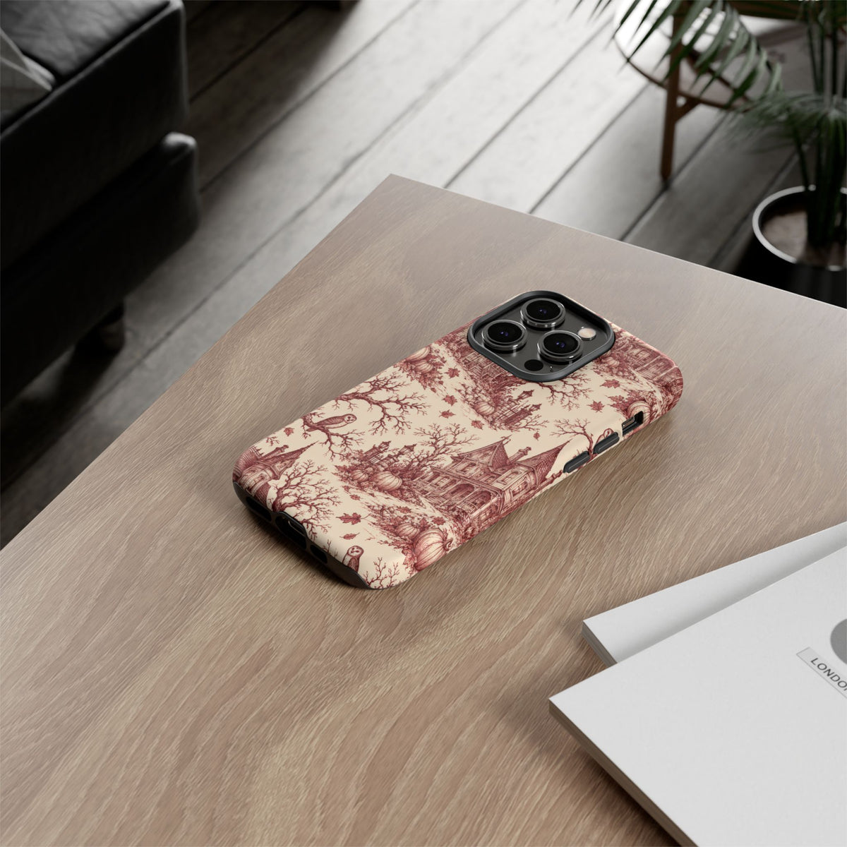 Haunted Estate Toile iPhone Tough Case | halloween toile