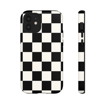 Classic Check iPhone Tough Case | Black & White Checkerboard