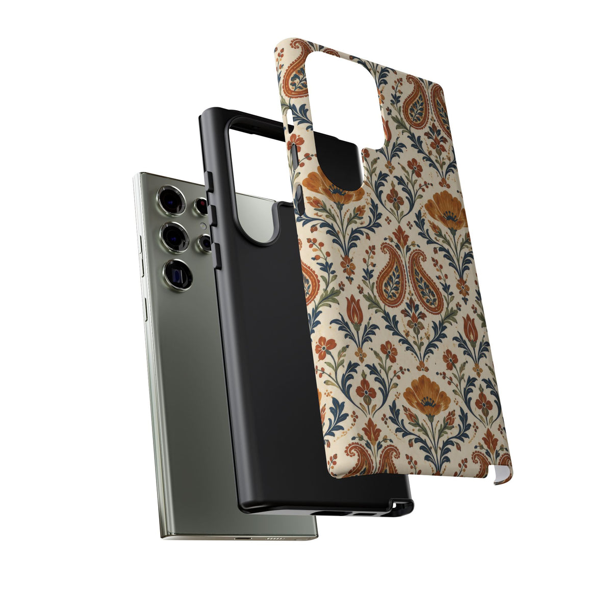 Terracotta Arabesque Samsung Galaxy Tough Case | Terracotta Floral Paisley
