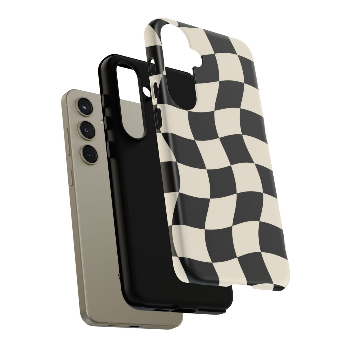 Liquid Check Samsung Galaxy Tough Case | Wavy Checkerboard