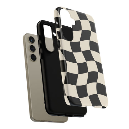 Liquid Check Samsung Galaxy Tough Case | Wavy Checkerboard
