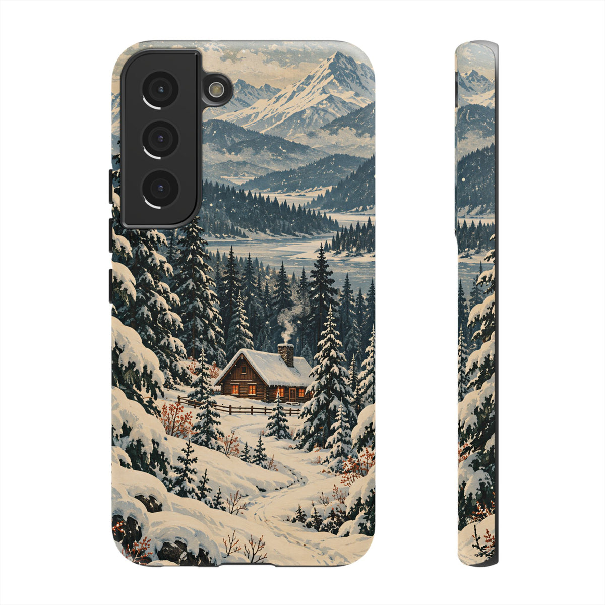 Vintage Winter Cabin Tough Phone Case