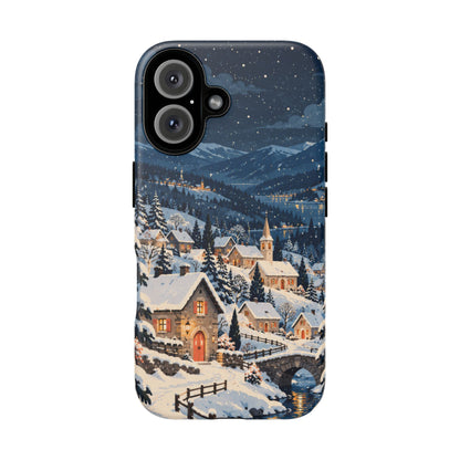Snowfall on Juniper Lane iPhone Tough Case | christmas village